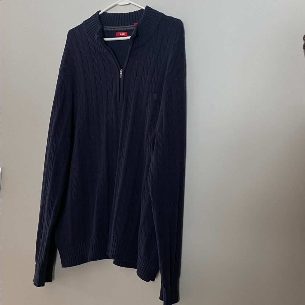 IZOD Men's Navy 1/2 Zip-Up Sweater